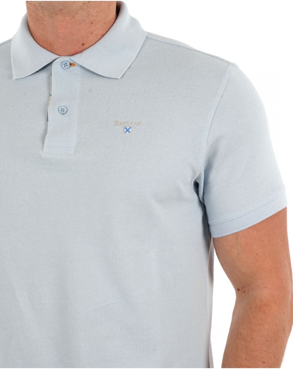 Barbour Tartan Pique Polo Shirt Niagara Mist