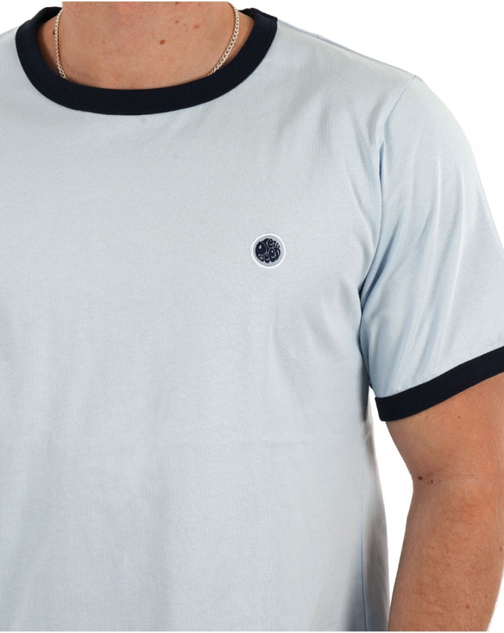 Pretty Green Eclipse Ringer T Shirt Light Blue