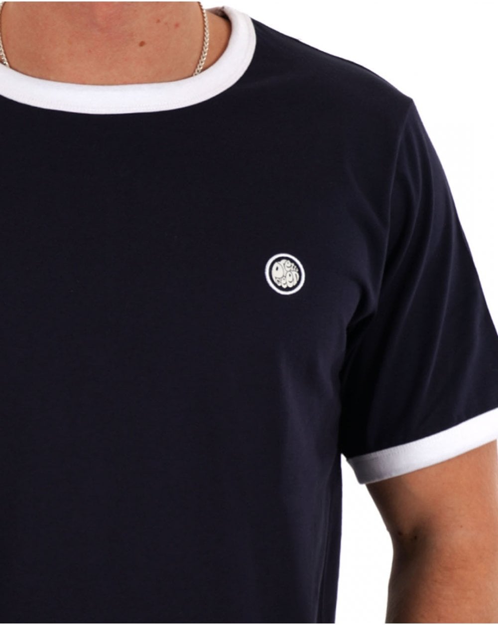 Pretty Green Eclipse Ringer T Shirt Navy