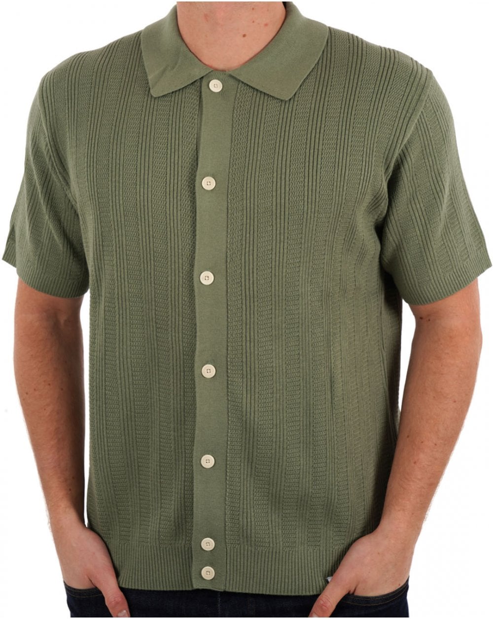 Pretty Green Barker SS Knit Shirt Green