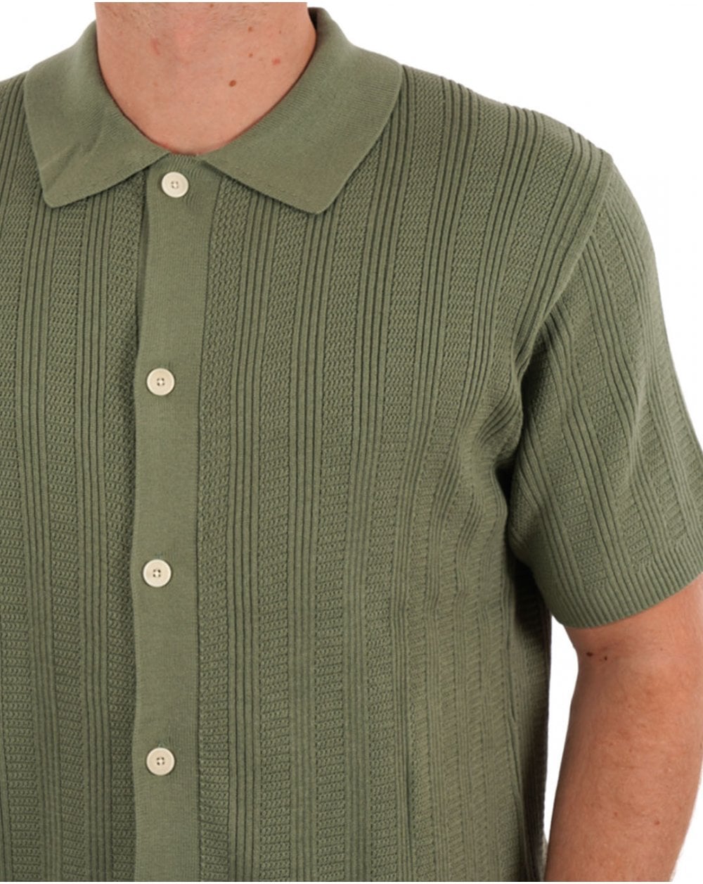 Pretty Green Barker SS Knit Shirt Green
