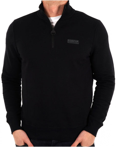Barbour International Essential Half Zip Sweat Black/Pewter
