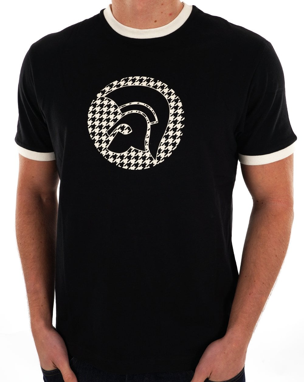 Trojan Houndstooth Logo T-shirt Black