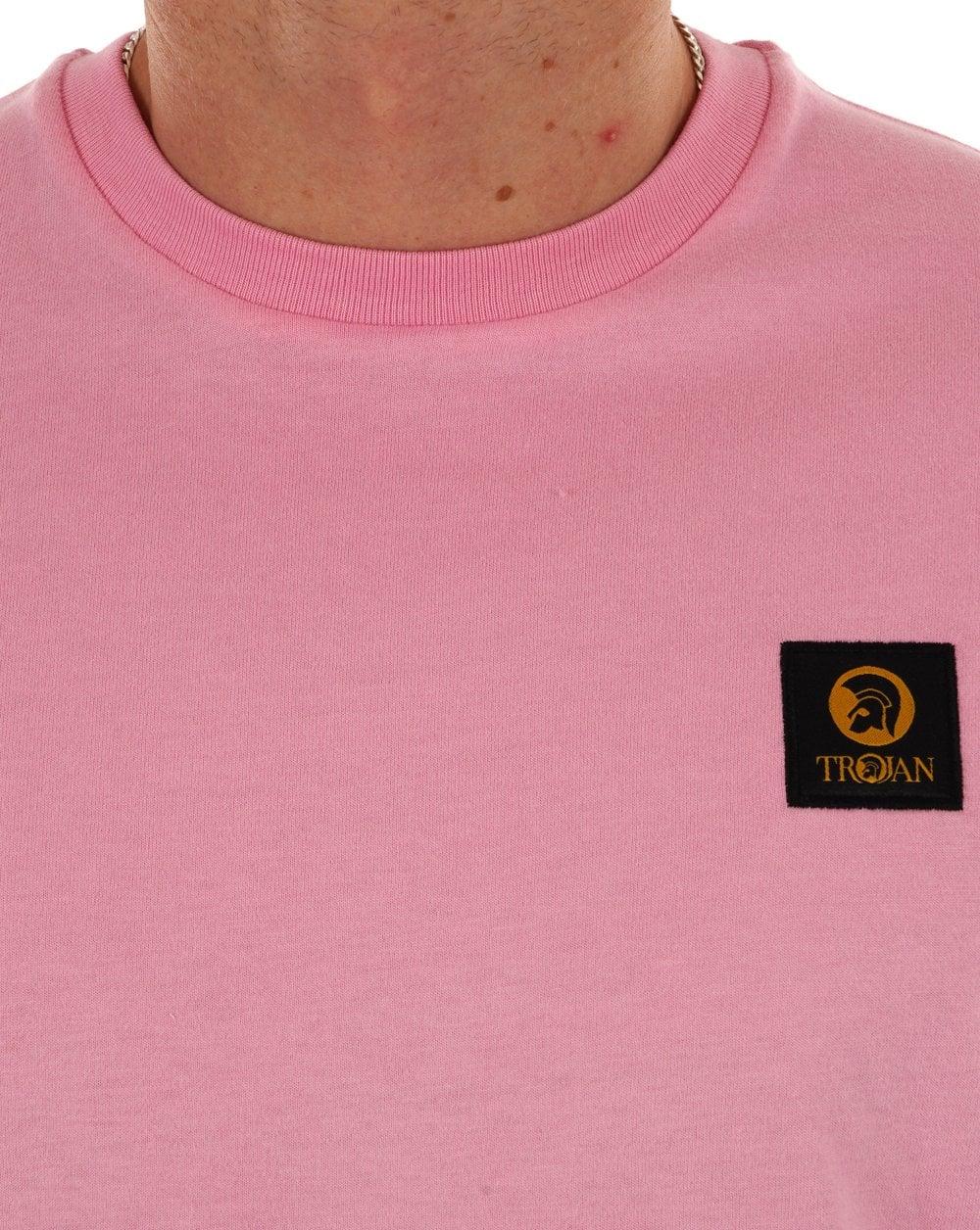 Trojan Badged Plain T-shirt Pink