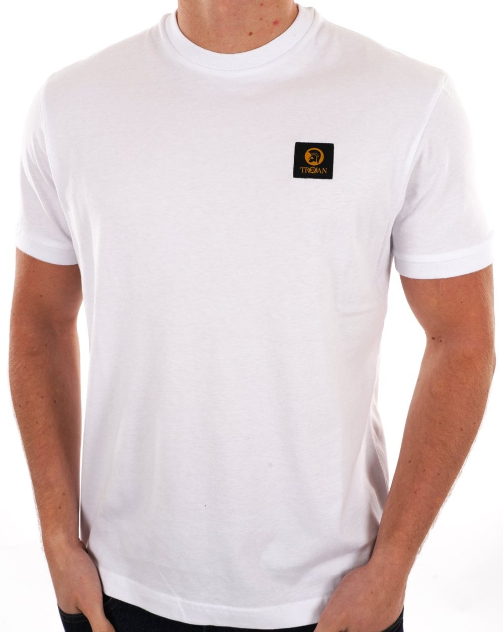 Trojan Badged Plain T-shirt White