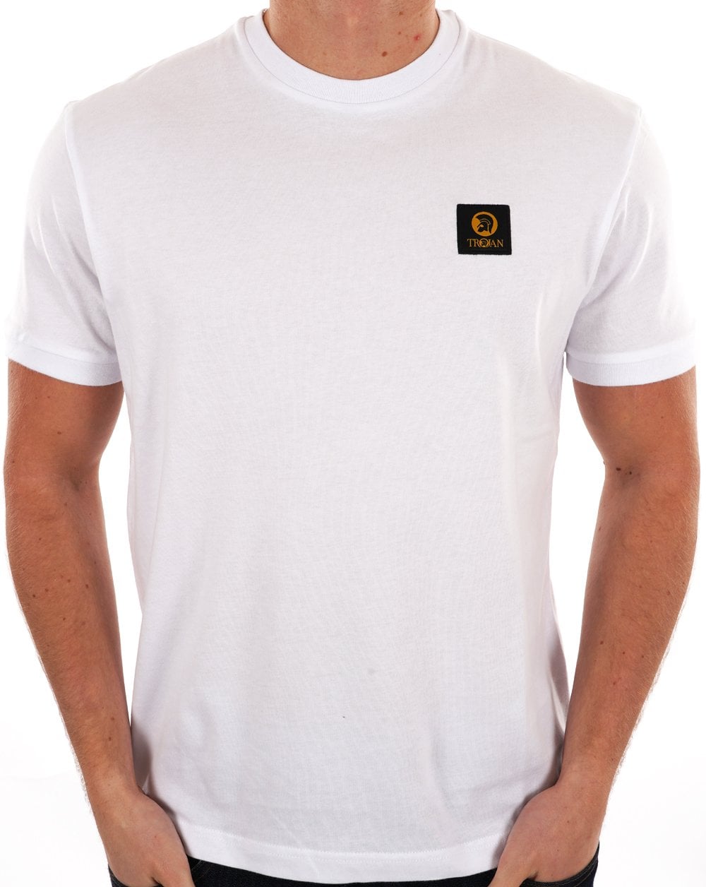 Trojan Badged Plain T-shirt White