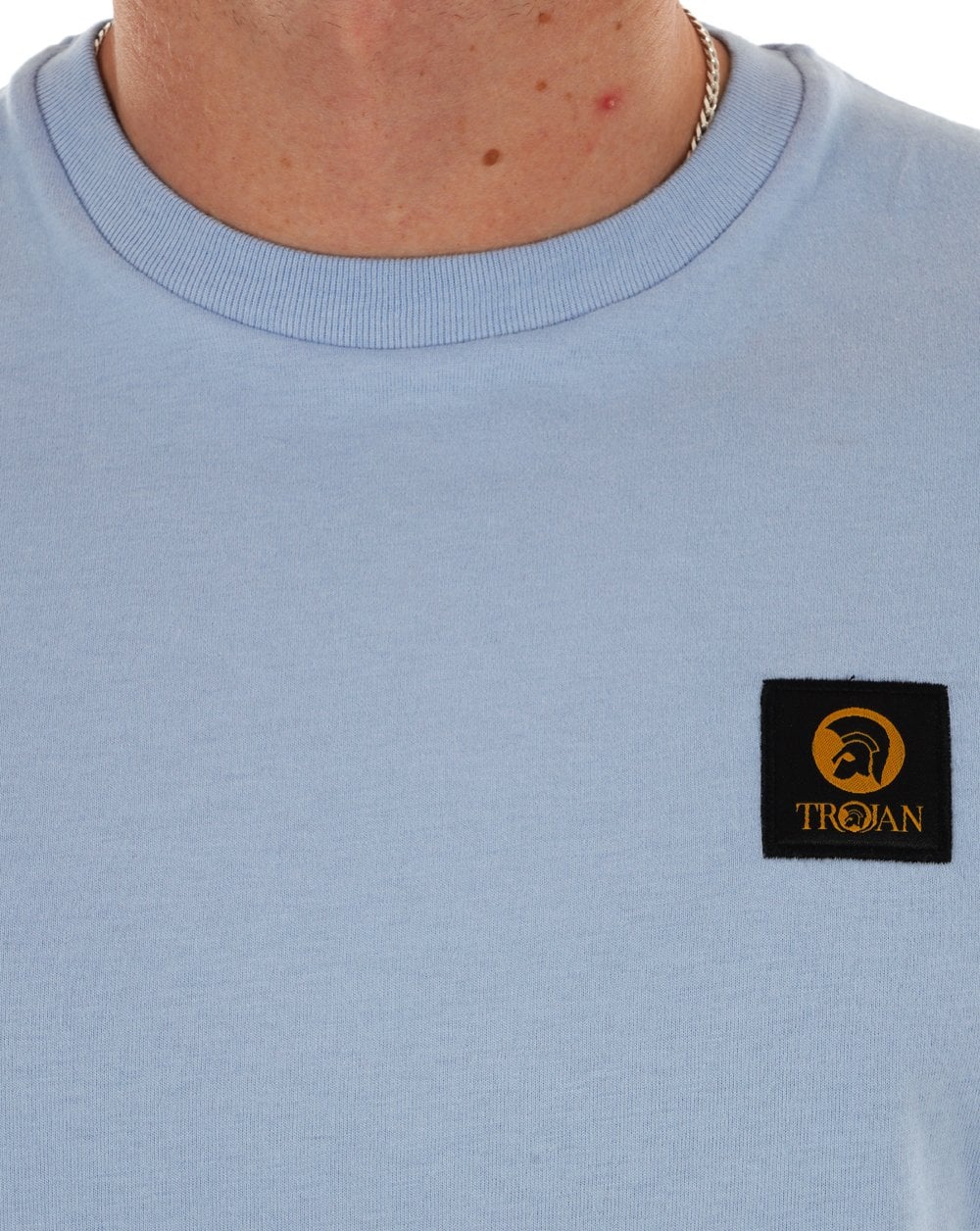 Trojan Badged Plain T-shirt Powder Blue