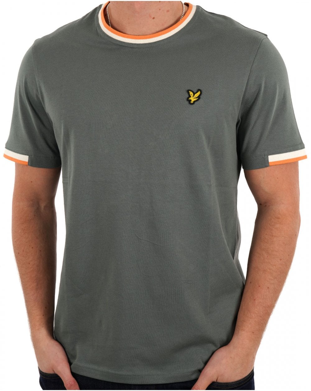 Lyle & Scott Half Tipped T Shirt Green Mercurial