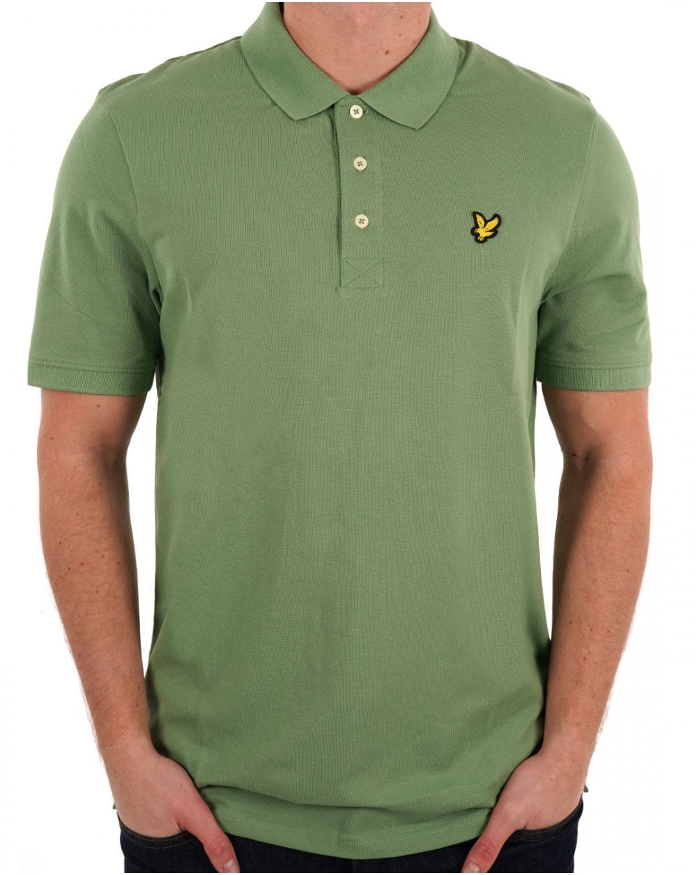 Lyle & Scott Plain Polo Shirt Smoke Green