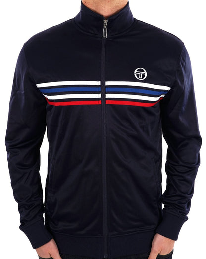 Sergio Tacchini Multi Stripe Track Top Navy Blue