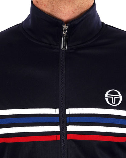 Sergio Tacchini Multi Stripe Track Top Navy Blue