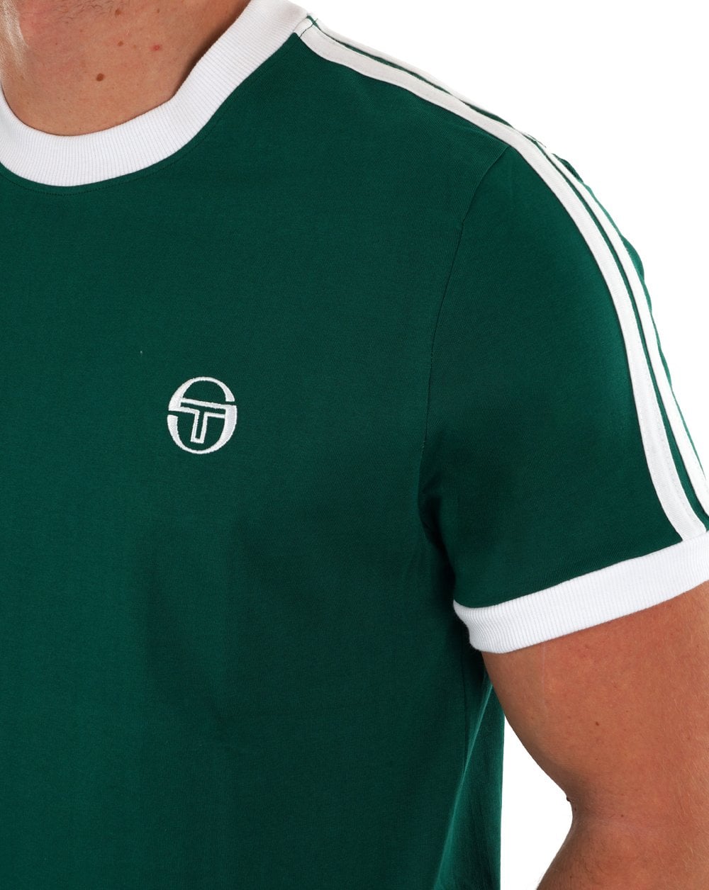 Sergio Tacchini Retro T Shirt Green/White