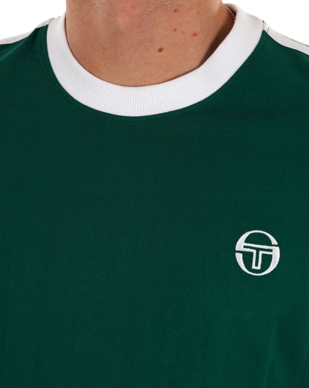 Sergio Tacchini Retro T Shirt Green/White