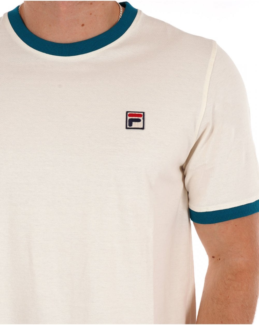 Fila Vintage Ringer T Shirt Gardenia Lagoon