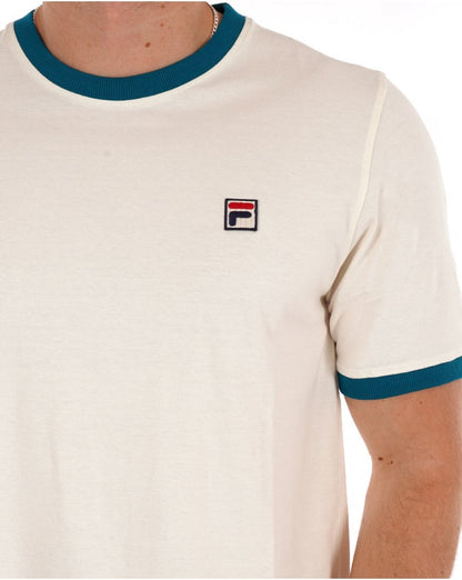 Fila Vintage Ringer T Shirt Gardenia Lagoon