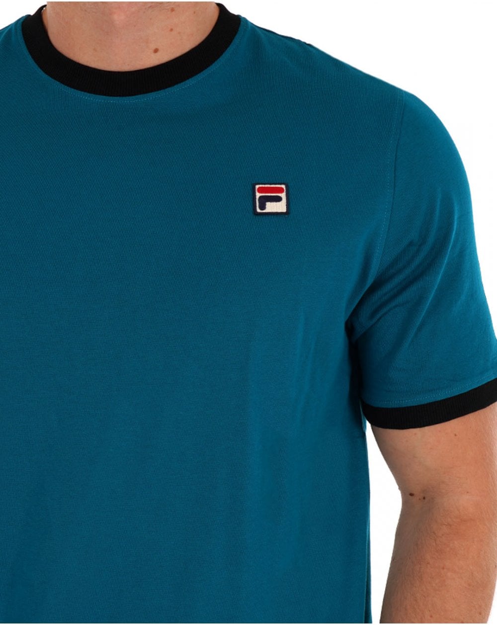 Fila Vintage Ringer T Shirt Lagoon Black