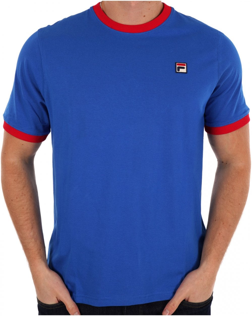 Fila Vintage Ringer T Shirt Royal Red