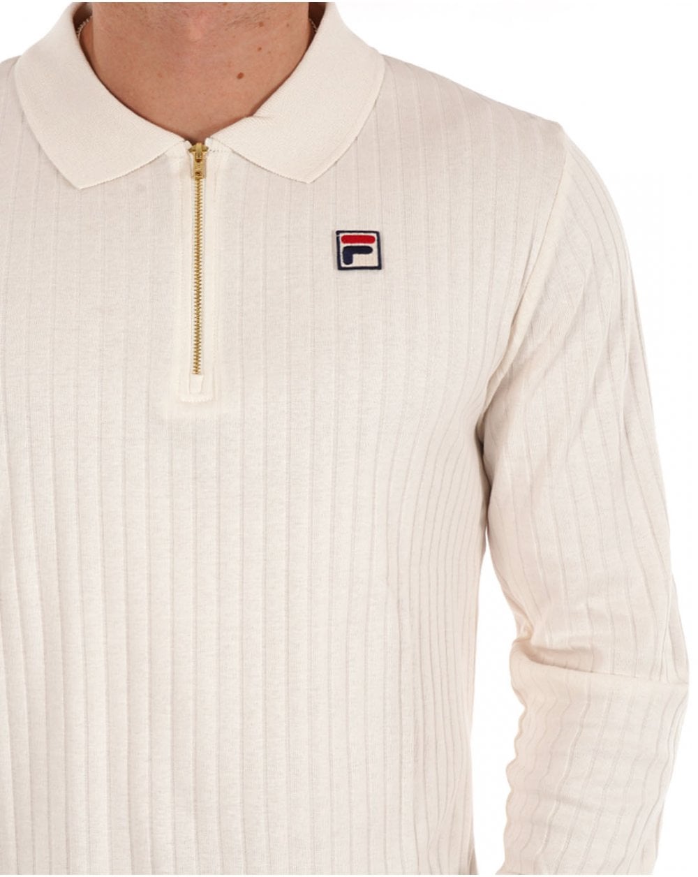 Fila Vintage Rib Zip Polo Gardenia