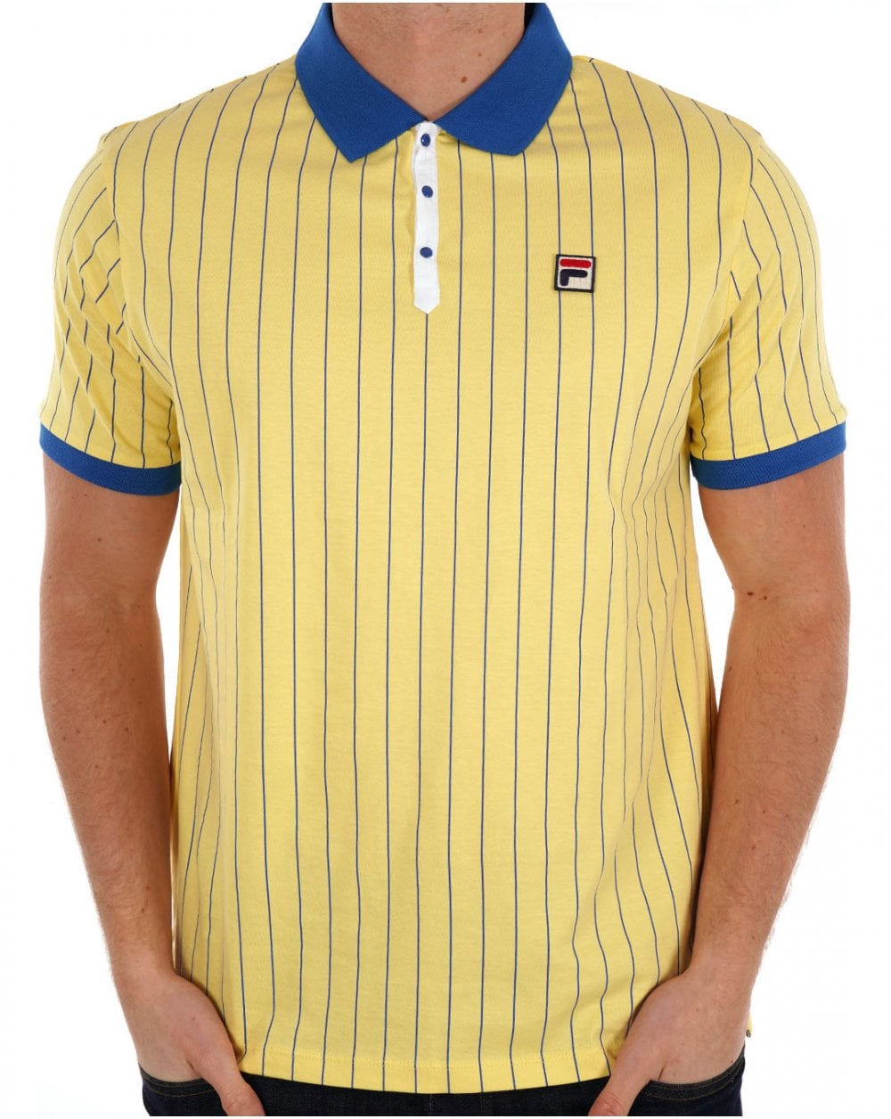 Fila Vintage BB1 Polo Shirt Light Yellow / Turkish Sea