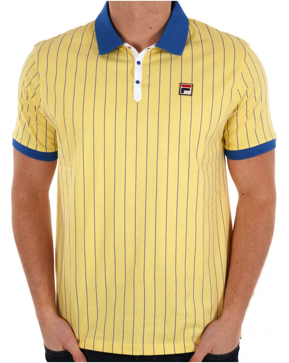 Fila Vintage BB1 Polo Shirt Light Yellow / Turkish Sea