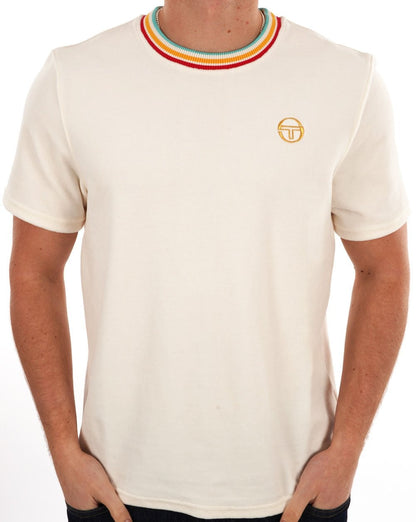 Sergio Tacchini Slice Velour T Shirt Gardenia