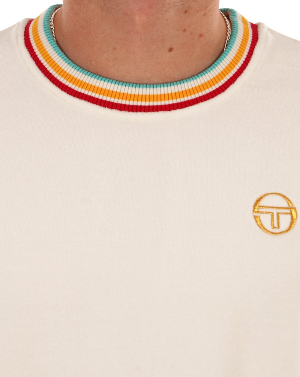 Sergio Tacchini Slice Velour T Shirt Gardenia