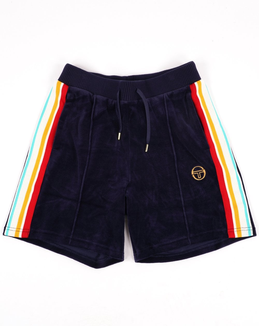 Sergio Tacchini Slice Velour Shorts Navy Blue
