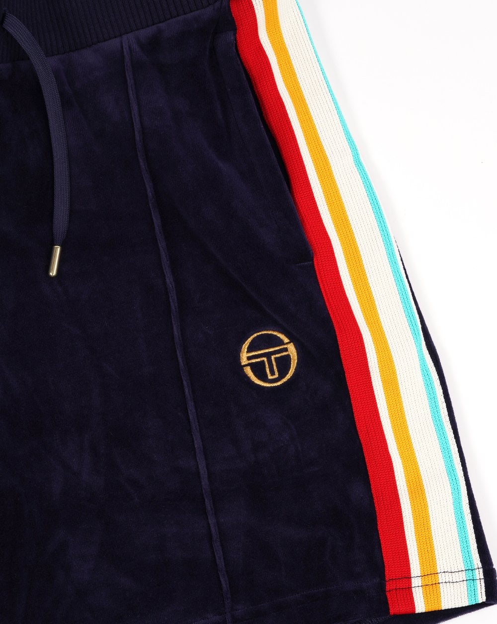 Sergio Tacchini Slice Velour Shorts Navy Blue