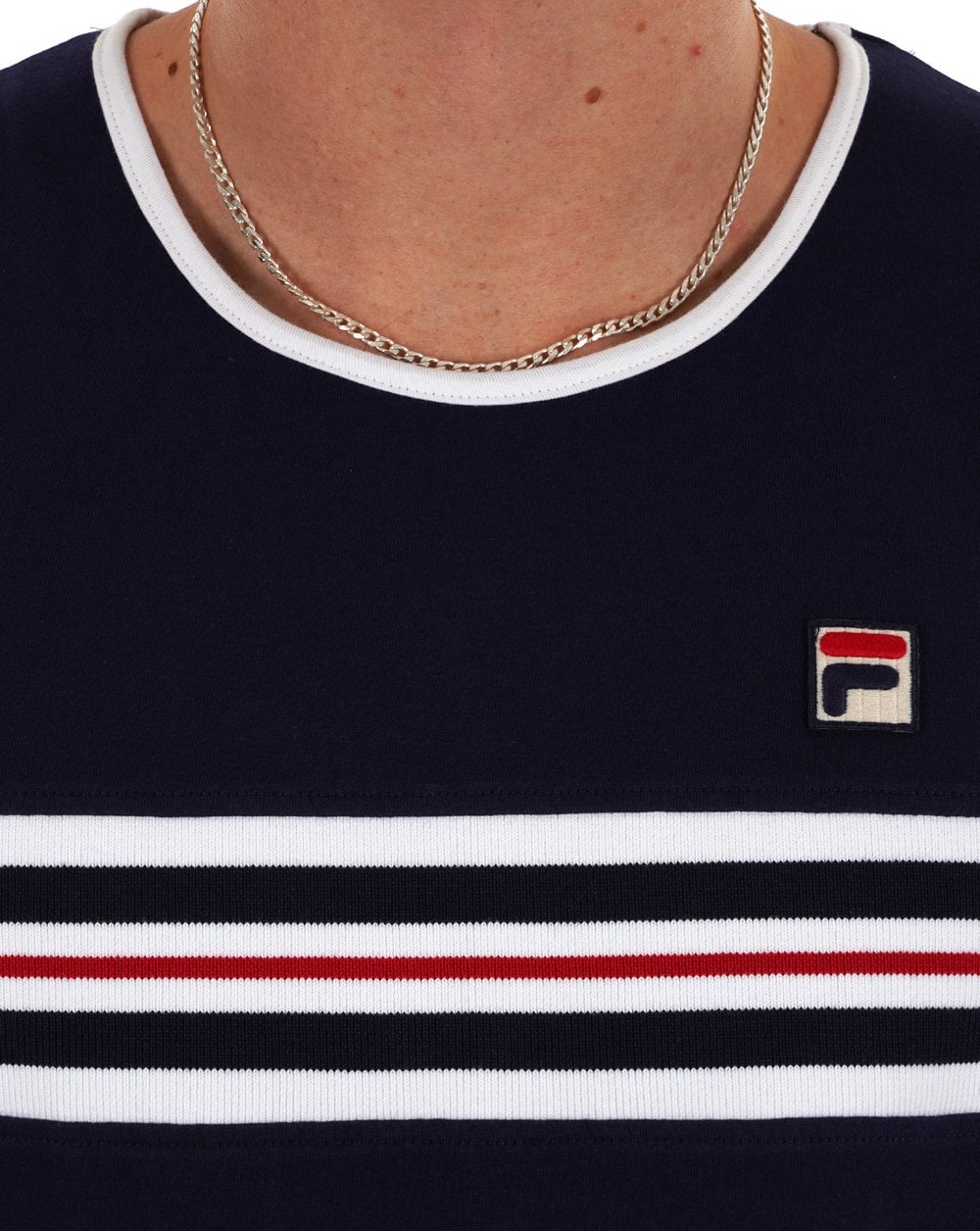 Fila Vintage Chest Stripe Vest Navy