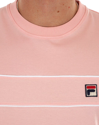 Fila Vintage Tris T Shirt Pink Chalk/White