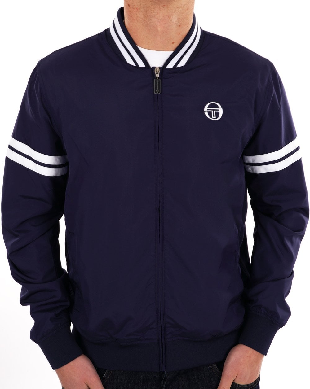 Sergio Tacchini Grello Bomber Jacket Navy White