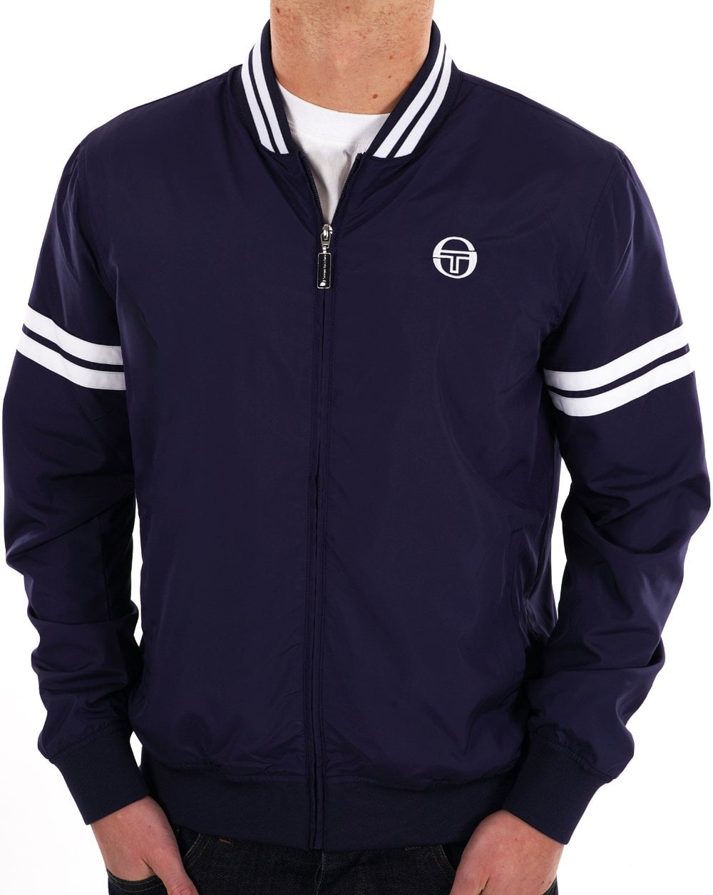 Sergio Tacchini Grello Bomber Jacket Navy White