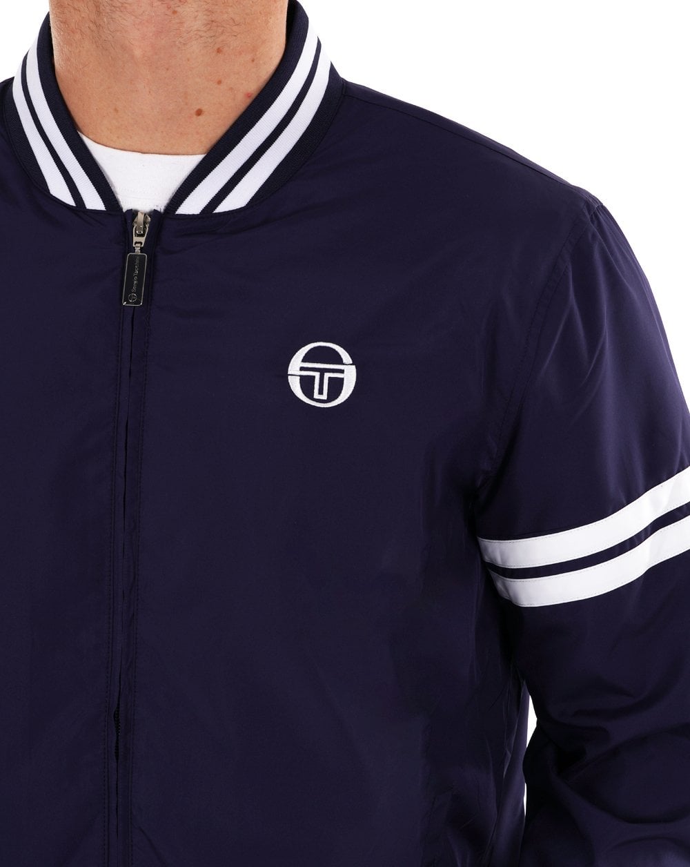 Sergio Tacchini Grello Bomber Jacket Navy White