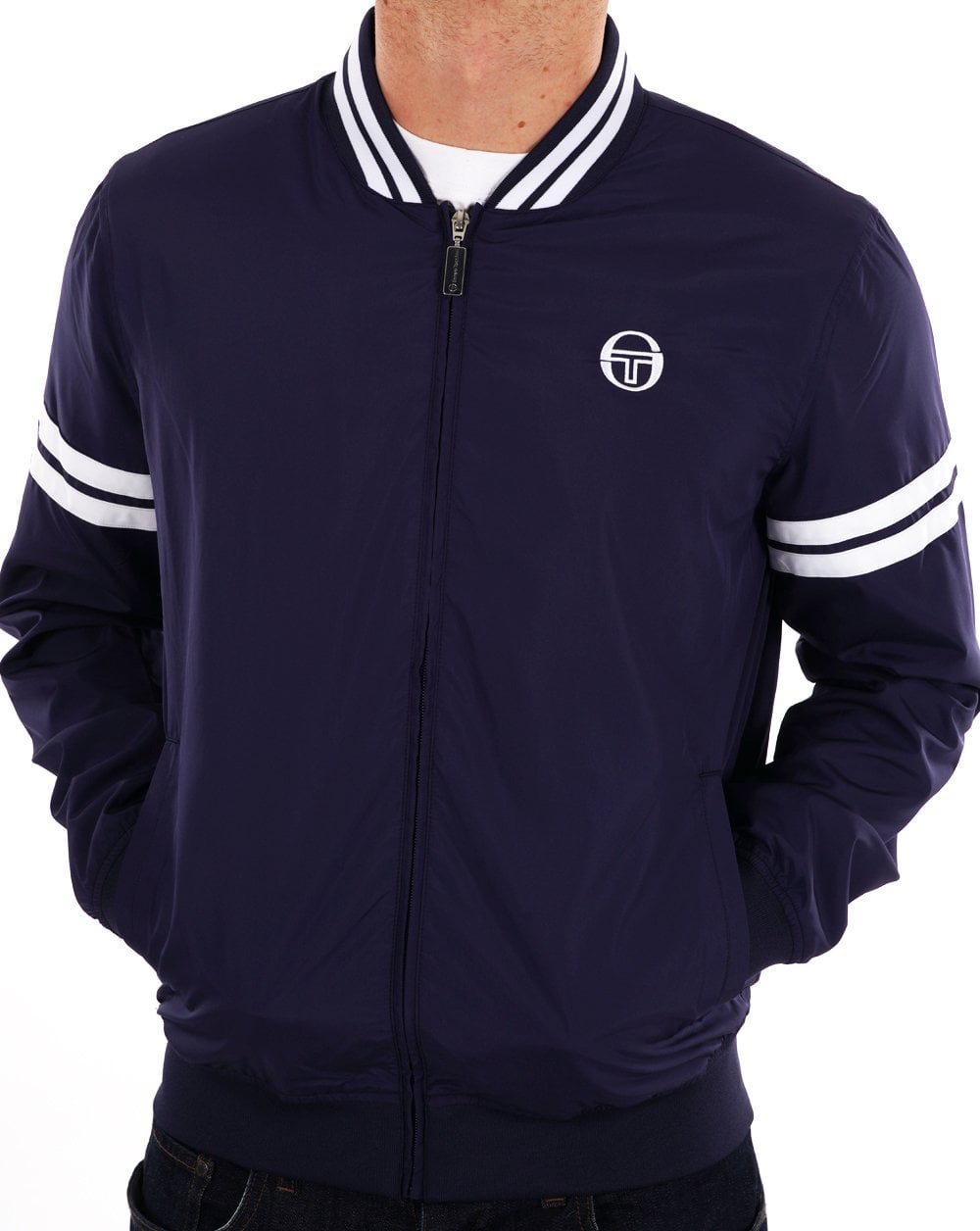 Sergio Tacchini Grello Bomber Jacket Navy White