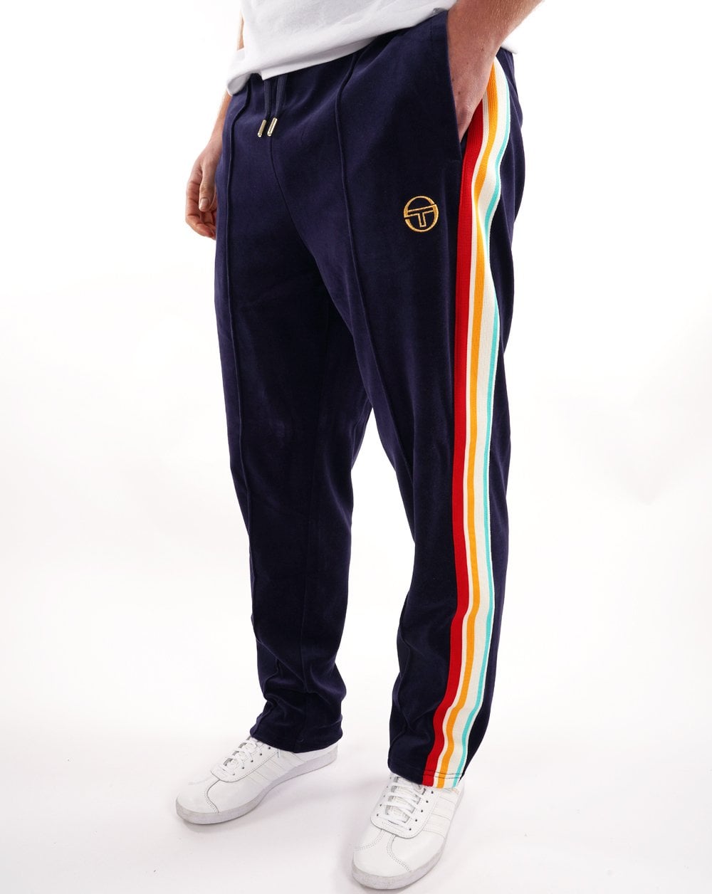 Sergio Tacchini Slice Velour Track Pants Navy Blue