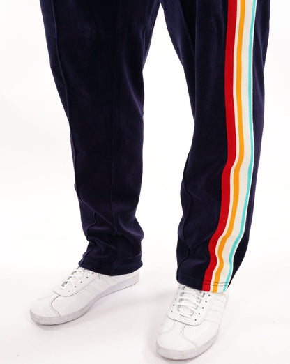 Sergio Tacchini Slice Velour Track Pants Navy Blue