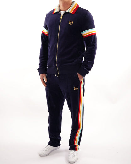 Sergio Tacchini slice Velour Track Top Navy