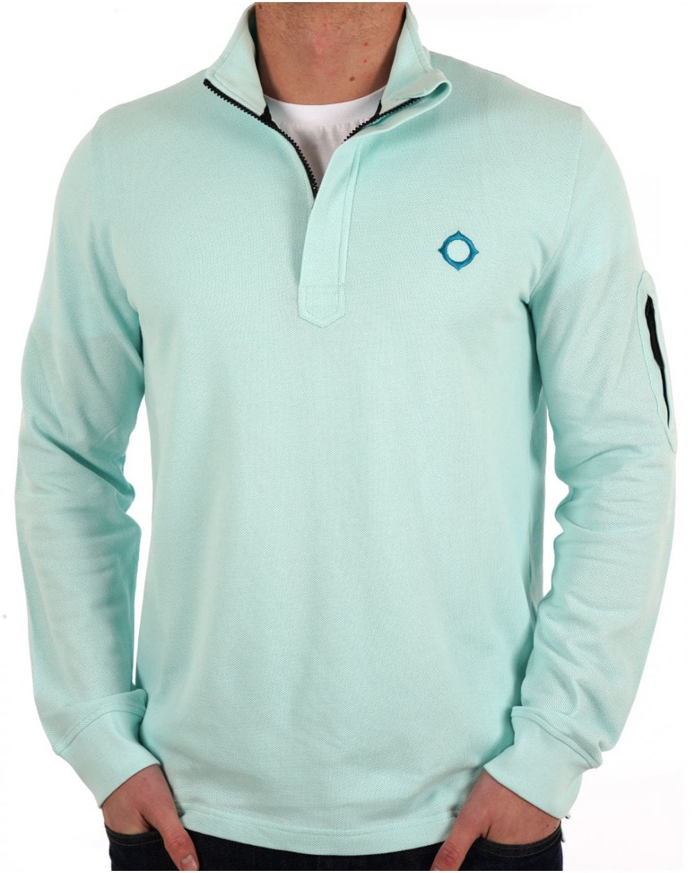MA.STRUM Funnel Neck 1/2 Zip Iceberg