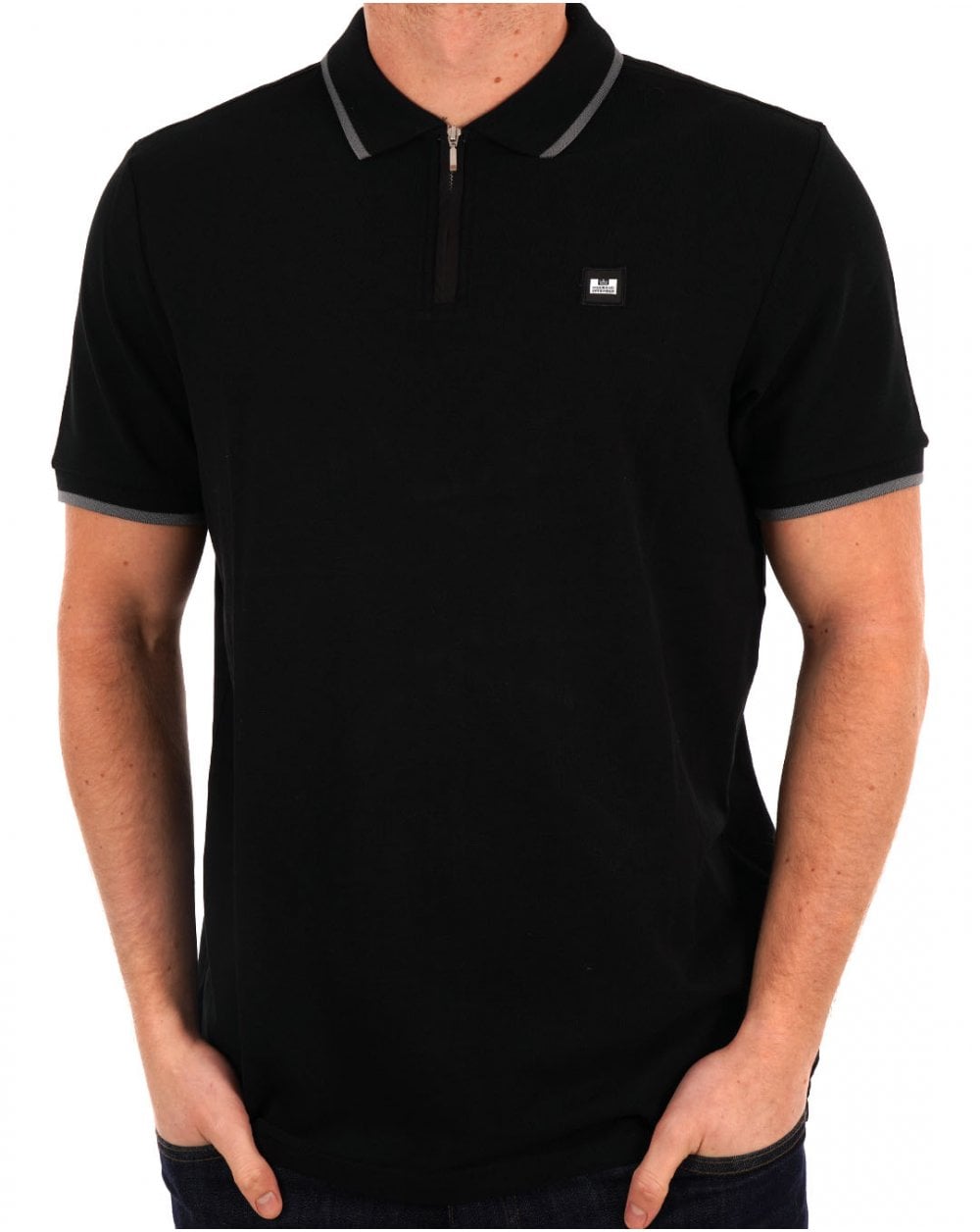Weekend Offender Monti Zip Polo Black