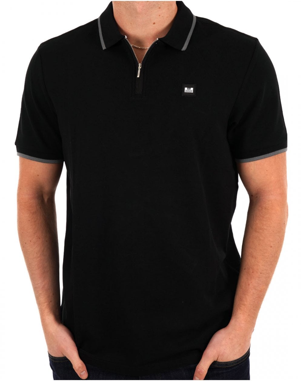 Weekend Offender Monti Zip Polo Black