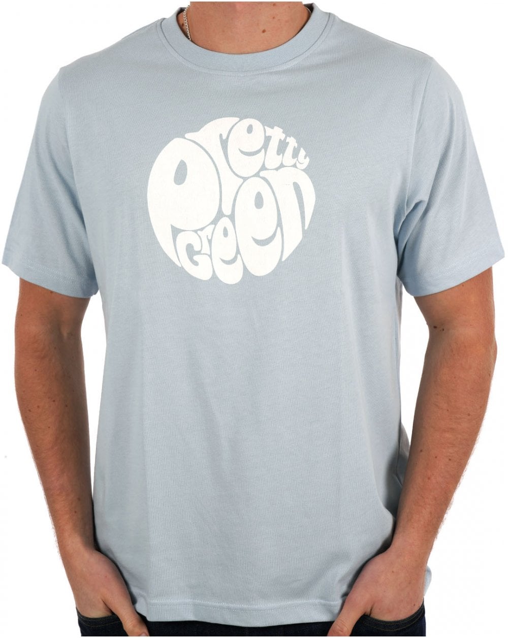 Pretty Green Gillespie Logo T Shirt Light Blue