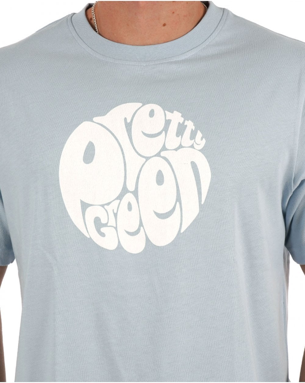 Pretty Green Gillespie Logo T Shirt Light Blue