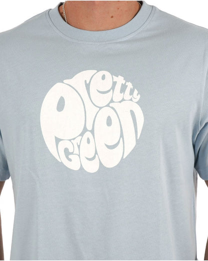 Pretty Green Gillespie Logo T Shirt Light Blue