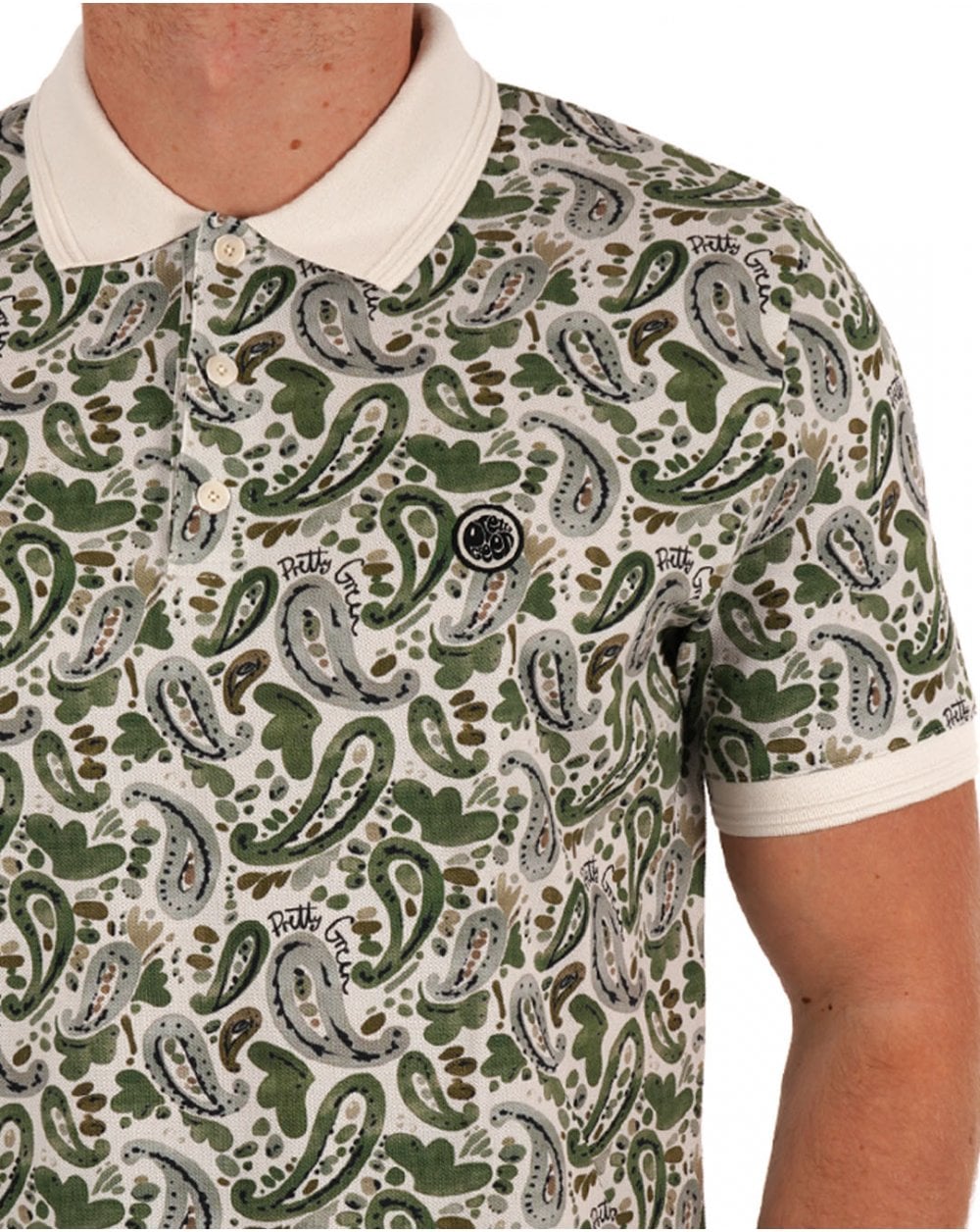Pretty Green Aquarelle Paisley Polo Stone