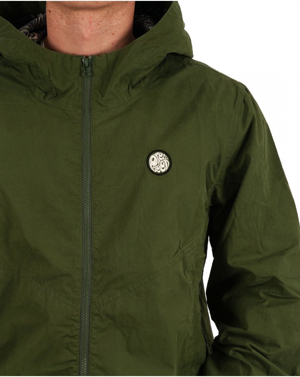 Pretty Green Feltham Hooded Jacket Khaki Green
