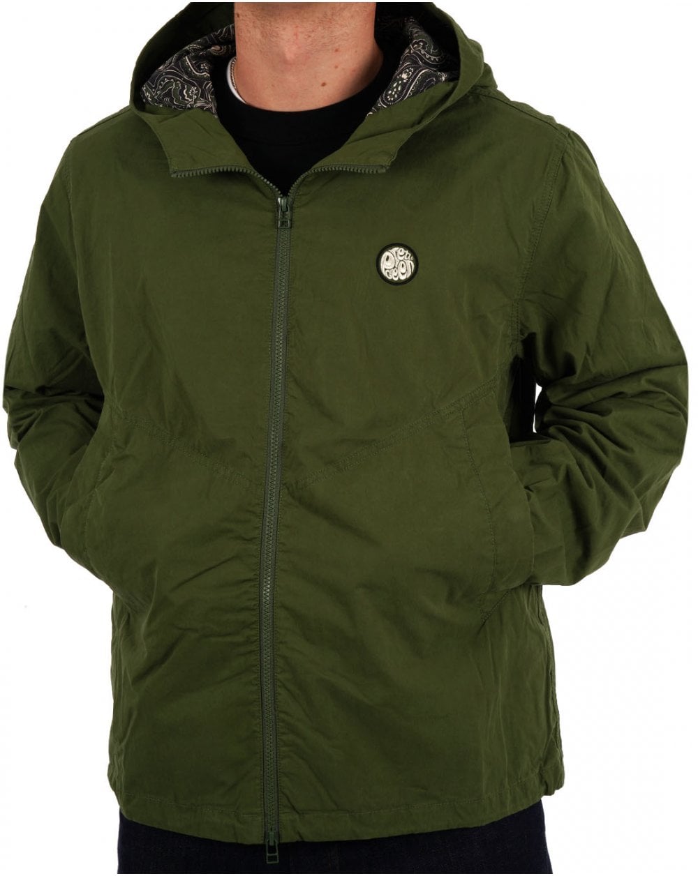 Pretty Green Feltham Hooded Jacket Khaki Green