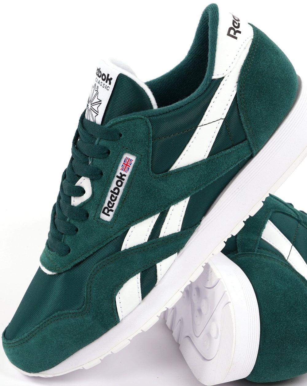 Reebok Classic Nylon Trainers Green/White