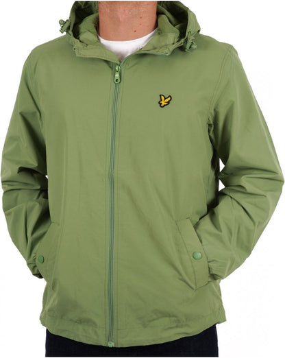 Lyle & Scott Zip Through Hooded Jacket Smoke Green