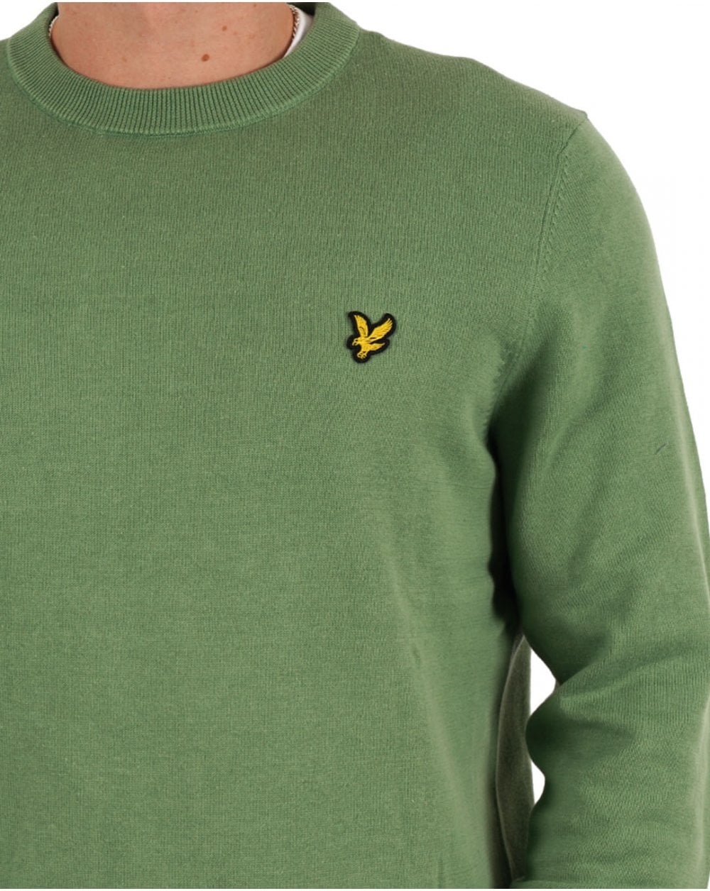 Lyle & Scott Cotton Crew Neck Jumper Smoke Green