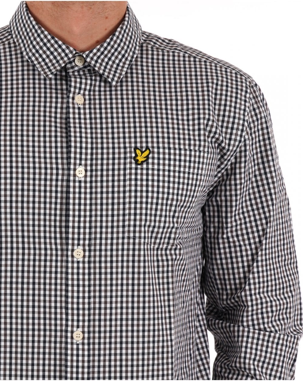 Lyle & Scott Checked Gingham Shirt White/Dark Navy